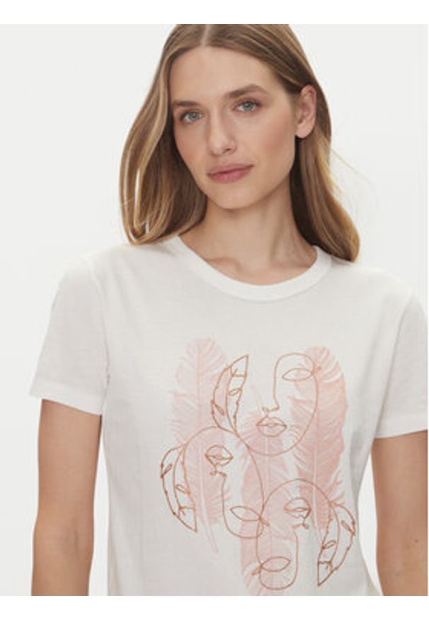 JDY T-Shirt Michigan 15311702 Biały Regular Fit. Kolor: biały. Materiał: bawełna