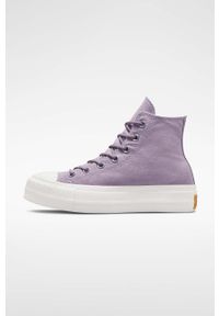 Converse trampki Chuck Taylor All Star Lift HI damskie kolor fioletowy A05014C. Nosek buta: okrągły. Kolor: fioletowy. Materiał: guma. Obcas: na platformie #4
