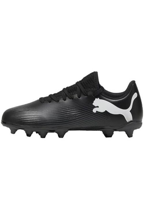 Buty piłkarskie dla dzieci Puma Future 7 Play Fg ag Jr. Kolor: biały, wielokolorowy. Materiał: materiał, syntetyk. Szerokość cholewki: normalna. Sport: piłka nożna