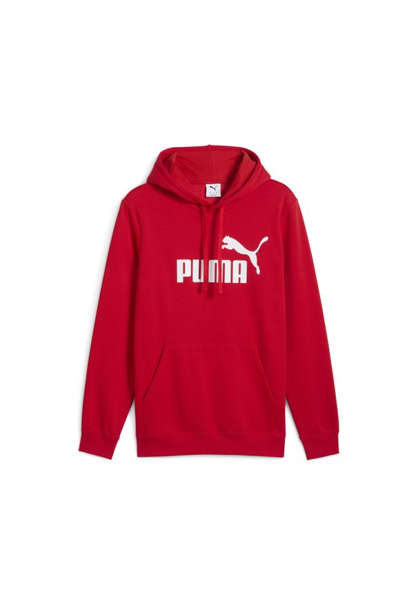 Puma - Męska bluza z kapturem Essentials z logo No. 1 PUMA. Typ kołnierza: kaptur. Kolor: czerwony. Materiał: prążkowany. Sport: bieganie