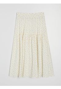 Sinsay - Bawełniana spódnica midi z efektem stopniowania w kwiatki - wielobarwny. Materiał: bawełna. Wzór: kwiaty #1