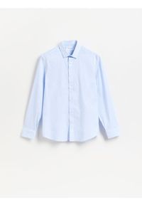 Reserved - Gładka koszula slim fit - jasnoniebieski. Kolor: niebieski. Materiał: tkanina, bawełna. Wzór: gładki #1