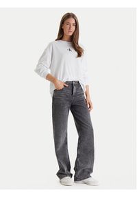 Calvin Klein Jeans Bluza Monologo LV047E211G Biały Oversize. Kolor: biały. Materiał: bawełna #4