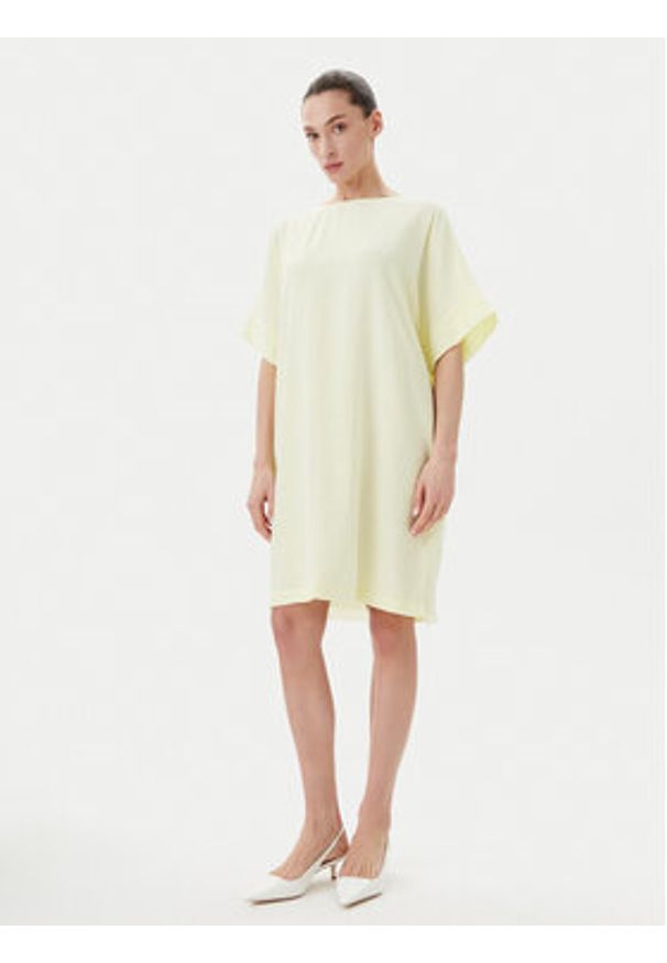 Bruuns Bazaar Sukienka codzienna Gigi BBW3477N Żółty Loose Fit. Okazja: na co dzień. Kolor: żółty. Materiał: wiskoza. Typ sukienki: proste. Styl: casual