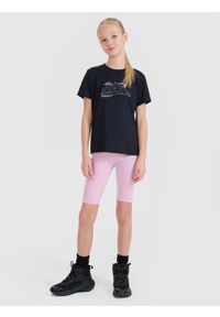 4f - 4F Legginsy kolarki trekkingowe szybkoschnące dziewczęce - różowe 146/152 (10-12 lat). Kolor: różowy. Materiał: dzianina, włókno, syntetyk, materiał, elastan. Długość: krótkie. Wzór: gładki, ze splotem, jednolity. Sezon: lato