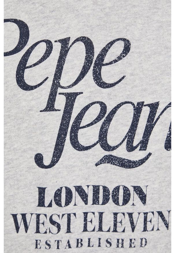 Pepe Jeans Bluza bawełniana męska kolor szary z nadrukiem. Okazja: na co dzień. Kolor: szary. Materiał: bawełna. Wzór: nadruk. Styl: casual