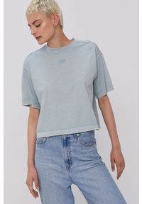 Reebok Classic T-shirt damski. Kolor: niebieski. Materiał: dzianina. Wzór: gładki