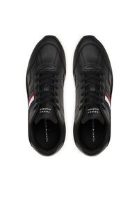 TOMMY HILFIGER - Tommy Hilfiger Sneakersy New Runner Eva Stripes FM0FM05637 Czarny. Kolor: czarny. Materiał: skóra #5
