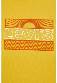 Levi's® - Levi's t-shirt bawełniany kolor żółty. Okazja: na spotkanie biznesowe, na co dzień. Kolor: żółty. Materiał: bawełna. Wzór: nadruk. Styl: biznesowy, casual #4