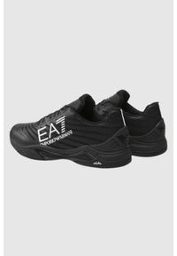 EA7 Emporio Armani - EA7 Czarne sneakersy męskie z białym logo. Kolor: czarny #3