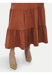 only - ONLY Spódnica trapezowa May 15226994 Brązowy Regular Fit. Kolor: brązowy. Materiał: bawełna