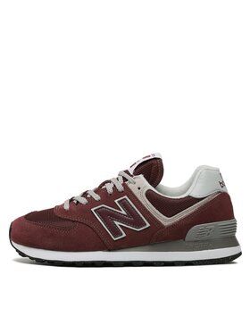 Czerwone sneakersy z okrągłym noskiem, New Balance 373, na