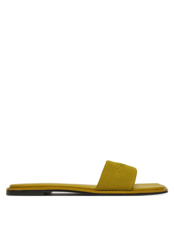 Calvin Klein Klapki Flat Slide - He HW0HW02378 Zielony. Kolor: zielony. Materiał: materiał