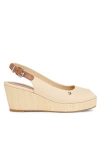 TOMMY HILFIGER - Tommy Hilfiger Espadryle Iconic Elba Sling Back Wedge FW0FW04788 Beżowy. Kolor: beżowy