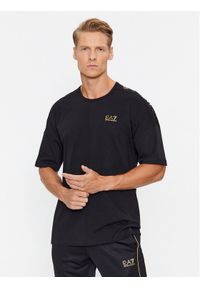 EA7 Emporio Armani T-Shirt 6RPT10 PJ7CZ 0208 Czarny Regular Fit. Kolor: czarny. Materiał: bawełna