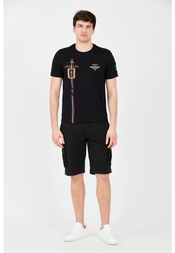Aeronautica Militare - AERONAUTICA MILITARE Czarny t-shirt Frecce Tricolori Short Sleeve. Kolor: czarny