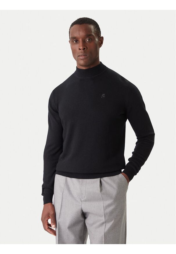Karl Lagerfeld - KARL LAGERFELD Golf 655002 554399 Czarny Slim Fit. Typ kołnierza: golf. Kolor: czarny. Materiał: wełna