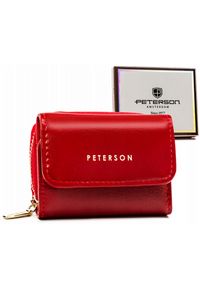 Portfel damski Peterson PTN 011-F czerwony. Kolor: czerwony. Materiał: skóra ekologiczna