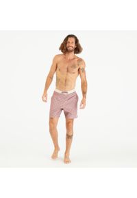 OLAIAN - Spodenki surfingowe męskie Olaian 100 18" Palmer. Kolor: wielokolorowy, różowy, fioletowy. Materiał: materiał, poliester. Długość: długie
