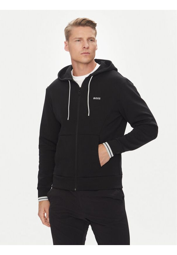 BOSS Bluza Fz Zone 50542974 Czarny Regular Fit. Kolor: czarny. Materiał: bawełna, syntetyk