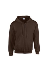 GILDAN - Bluza Z Kapturem Dla Dorosłych Unisex Heavy Blend Full Zip. Typ kołnierza: kaptur. Kolor: brązowy