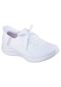 skechers - Buty Skechers Brillian Path W 149710WHT białe. Kolor: biały. Materiał: materiał, dzianina. Szerokość cholewki: normalna. Obcas: na obcasie. Wysokość obcasa: średni #4