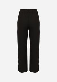 Born2be - Czarne Szerokie Spodnie z Dodatkiem Wiskozy z Wysokim Stanem i Paskiem Lulula. Okazja: na co dzień. Stan: podwyższony. Kolor: czarny. Materiał: wiskoza. Styl: elegancki, casual #7