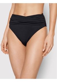 Seafolly Dół od bikini Wrap Front 40643-942 Czarny. Kolor: czarny. Materiał: syntetyk