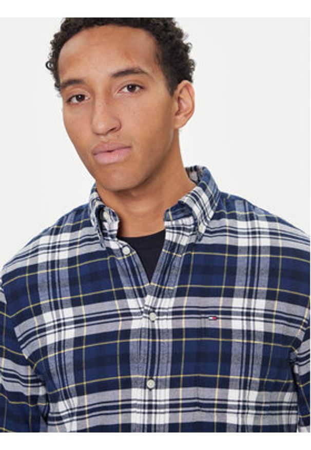 TOMMY HILFIGER - Tommy Hilfiger Koszula Hero MW0MW41345 Granatowy Regular Fit. Kolor: niebieski. Materiał: bawełna