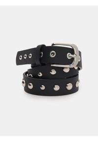 Sinsay - Pasek z imitacji skóry - czarny. Kolor: czarny. Materiał: skóra #1