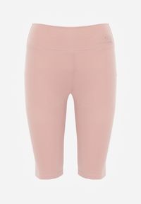 Renee - Różowe Szorty Bikery High Waist z Wyszczuplającym Pasem Briarrose. Okazja: na co dzień. Stan: podwyższony. Kolor: różowy. Materiał: len. Styl: casual, sportowy #8