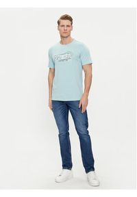 Guess T-Shirt M4GI2 6J1314 Błękitny Slim Fit. Kolor: niebieski. Materiał: bawełna
