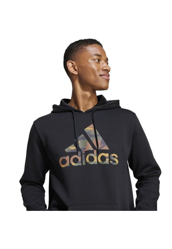 Adidas - Bluza z kapturem męska ADIDAS Gym & Pilates. Typ kołnierza: kaptur. Kolor: zielony, wielokolorowy, czarny, brązowy. Materiał: włókno, materiał, bawełna. Sport: joga i pilates