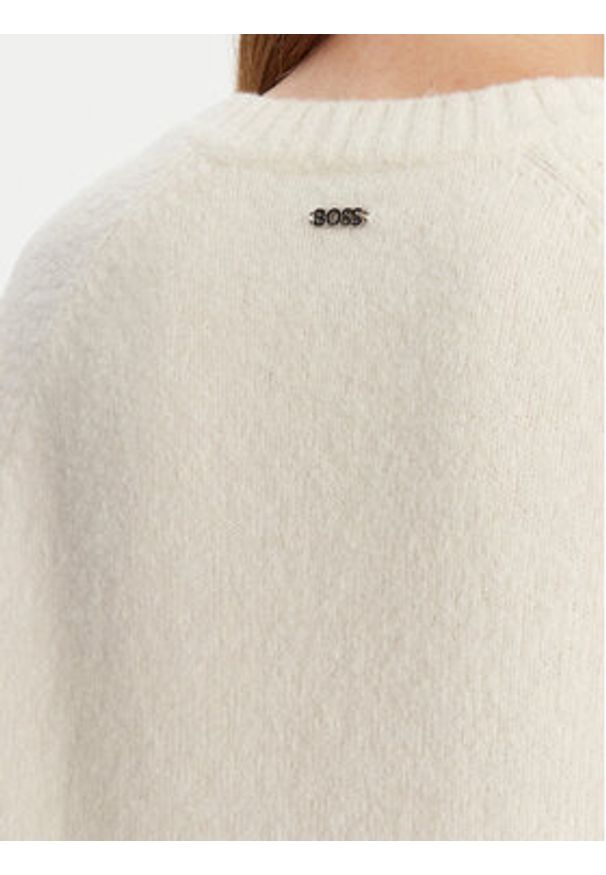 BOSS Sweter Febisan 50478315 Écru Regular Fit. Materiał: wełna