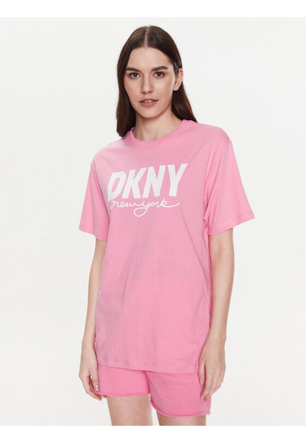 DKNY Sport T-Shirt DP3T9323 Różowy Classic Fit. Kolor: różowy. Materiał: bawełna. Styl: sportowy