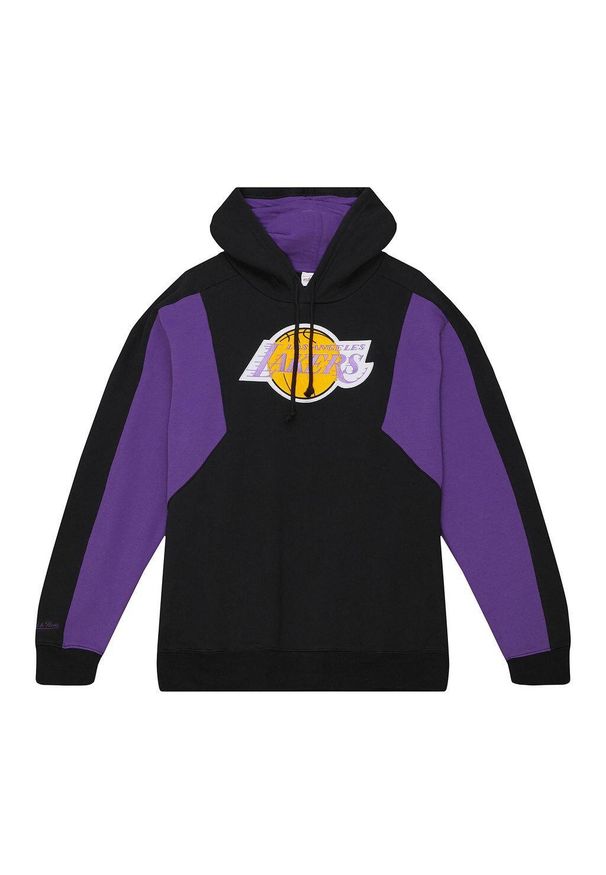 Mitchell & Ness - Polar z kapturem Los Angeles Lakers Color Blocked 2.0. Typ kołnierza: kaptur. Kolor: fioletowy, wielokolorowy, czarny. Materiał: polar