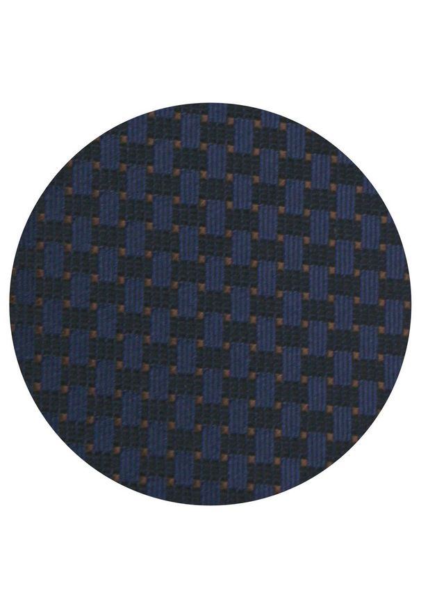 Krawat Męski - Angelo di Monti - Granatowy, Drobny Wzorek. Kolor: niebieski. Materiał: tkanina. Styl: wizytowy, elegancki