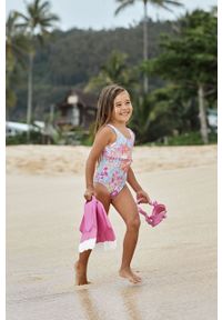 Roxy jednoczęściowy strój kąpielowy dziecięcy. Kolor: niebieski. Materiał: materiał, włókno, dzianina