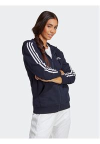 Adidas - adidas Bluza Essentials 3-Stripes IC9918 Granatowy Regular Fit. Kolor: niebieski. Materiał: bawełna #4