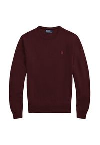 Polo Ralph Lauren Sweter 710974148008 Bordowy Regular Fit. Typ kołnierza: polo. Kolor: czerwony. Materiał: wełna