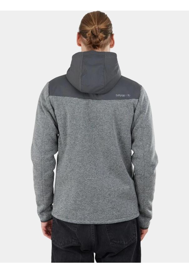 FUNDANGO - Bluza Polarowa Męska Fundango Ashford. Kolor: szary. Materiał: polar. Sezon: zima. Sport: turystyka piesza