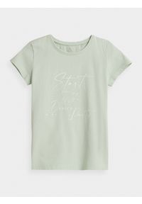 4f - T-shirt z nadrukiem dziewczęcy. Materiał: bawełna, dzianina. Wzór: nadruk #1