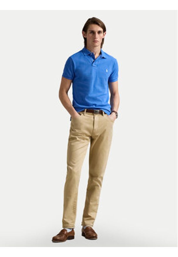 Polo Ralph Lauren Polo 710536856442 Niebieski Slim Fit. Typ kołnierza: polo. Kolor: niebieski. Materiał: bawełna