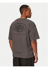 Alpha Industries T-Shirt World Logo 258514 Szary Regular Fit. Kolor: szary. Materiał: bawełna #4