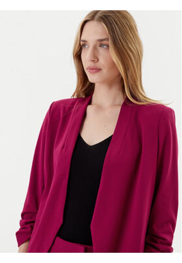 DKNY Marynarka P9RCAAWI Bordowy Regular Fit. Kolor: czerwony. Materiał: syntetyk