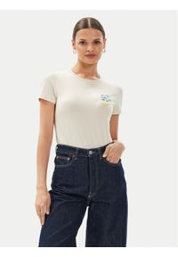 Guess T-Shirt Flowers W4YI30 J1314 Żółty Slim Fit. Kolor: żółty. Materiał: bawełna #1