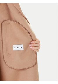 Marella Płaszcz wełniany Good 2523016031 Beżowy Regular Fit. Kolor: beżowy. Materiał: wełna #5