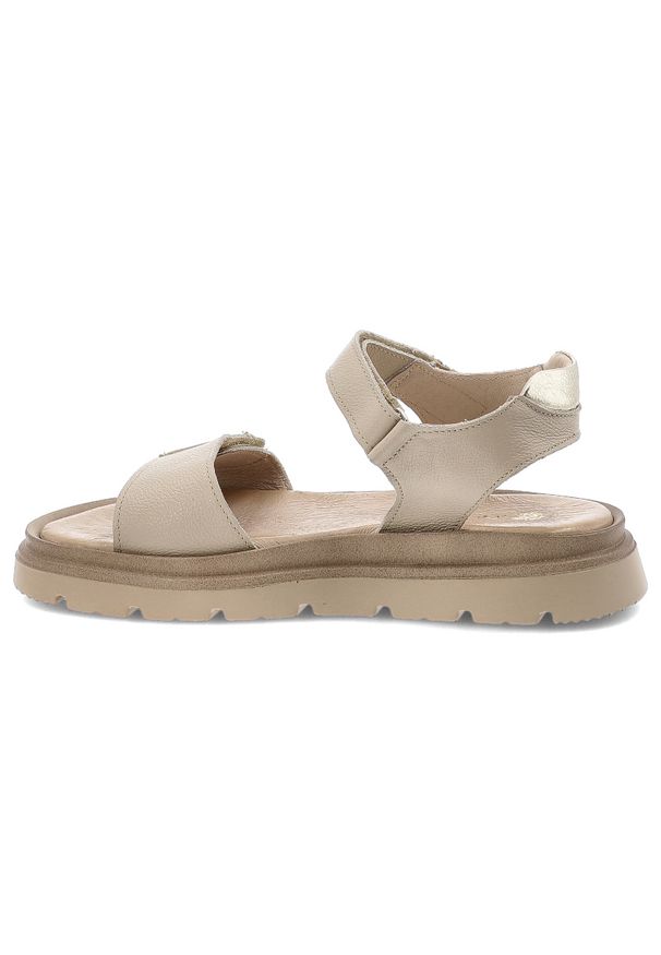Beżowe Sandały Armodo Modne Obuwie Damskie. Okazja: na co dzień. Zapięcie: rzepy. Kolor: beżowy. Materiał: skóra. Sezon: wiosna, lato. Styl: casual, elegancki