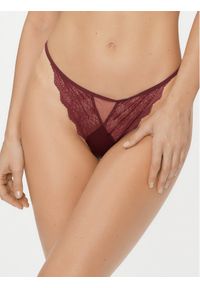 Calvin Klein Underwear Stringi 000QF7502E Bordowy. Kolor: czerwony. Materiał: syntetyk #1