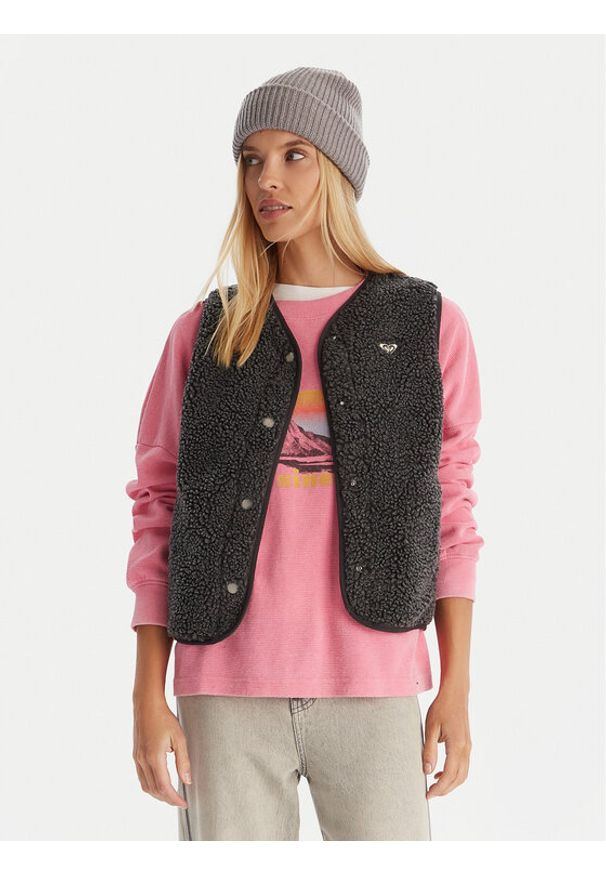 Roxy Bezrękawnik Iconic Twon Vest ERJPF03235 Szary Regular Fit. Kolor: szary. Materiał: syntetyk. Długość rękawa: bez rękawów